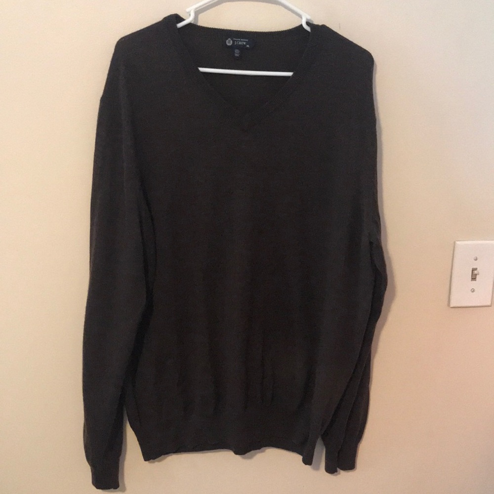 J Crew dark brown merino wool sweater XL